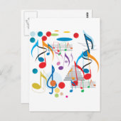 Carte Postale Notes musicales (Devant / Derrière)