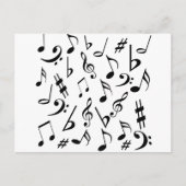 Carte postale Notes musicales - blanc et noir (Devant)