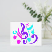 Carte Postale Notes musicales colorées (Debout devant)