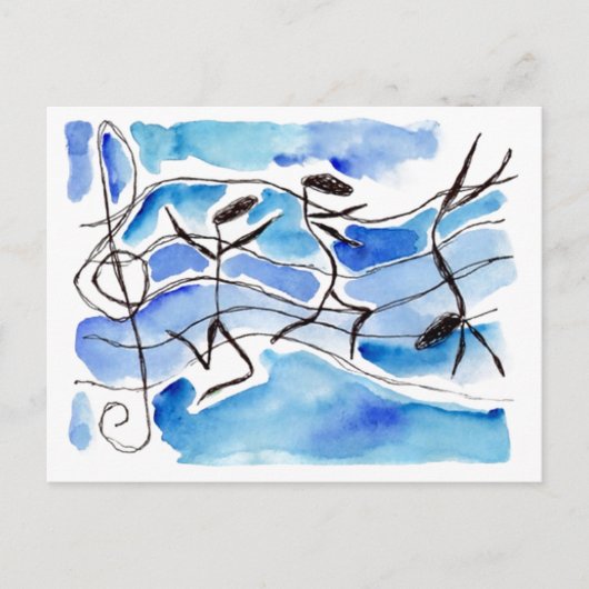 Carte Postale Notes musicales Come to Life La musique ajoute de (Devant)