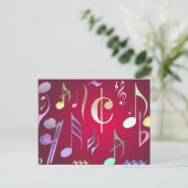 Carte Postale Notes musicales de couleur (Debout devant)