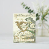 Carte Postale Notes musicales de la Harpe Shamrock d'Erin (Debout devant)