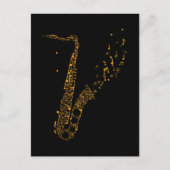 Carte Postale Notes musicales de saxophone Instrument Saxophonis (Devant)