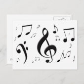 Carte postale Notes musicales en bulle (Devant / Derrière)