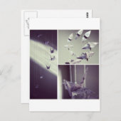 Carte Postale Notes musicales Origami Crane Mobile (Devant / Derrière)