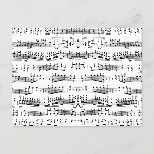 Carte Postale Notes musicales pour piano Retro Motif (Devant)