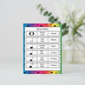 Carte Postale Notes musicales sur l'Arrière - plan arc-en-ciel (Debout devant)