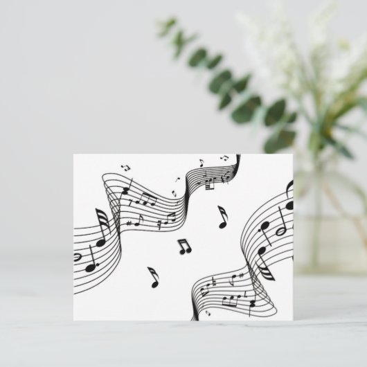 Carte Postale Notes musicales sur le blanc  (Debout devant)