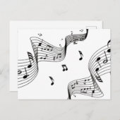 Carte Postale Notes musicales sur le blanc  (Devant / Derrière)