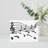 Carte Postale Notes, musique (Debout devant)