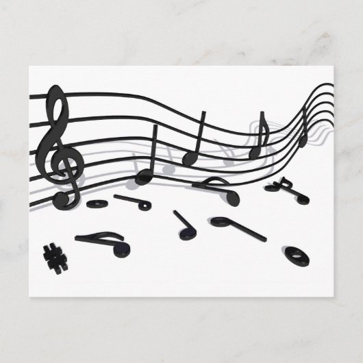 Carte Postale Notes, musique (Devant)