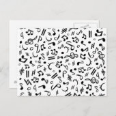 Carte Postale notes musiques (Devant / Derrière)
