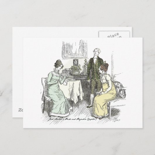 Carte Postale Notes Netherfield - Jane Austen Pride & Prejudice (Devant / Derrière)