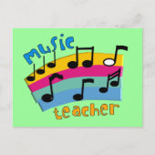 Carte Postale Notes Rainbow pour l'enseignant de musique (Devant)
