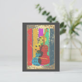 Carte Postale Notes sur la basse double et la musique (Debout devant)