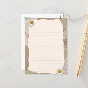 Carte Postale Notes Vintages Brown en beige