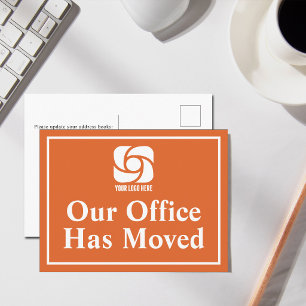 Carte Postale Notre agence orange a déménagé Logo d'entreprise