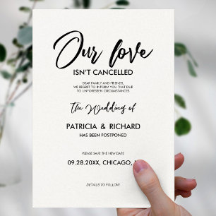 Carte Postale Notre amour n’est pas annulé le report Mariage