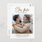 Carte Postale Notre amour n’est pas annulé le report Mariage (Devant / Derrière)