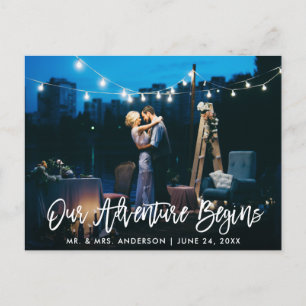 Carte Postale Notre aventure commence à brosse Mariage de script