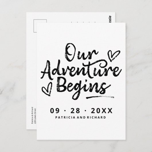 Carte Postale Notre Aventure Commence À Enregistrer La Date Non  (Devant / Derrière)