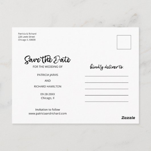 Carte Postale Notre Aventure Commence À Enregistrer La Date Non  (Dos)