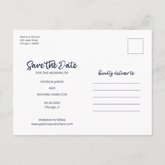 Carte Postale Notre Aventure Commence À Enregistrer La Date Non (Dos)