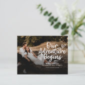 Carte Postale Notre aventure commence Enregistrer la date de mar (Debout devant)