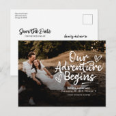Carte Postale Notre aventure commence Enregistrer la date de mar (Devant / Derrière)