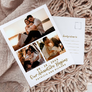 Carte Postale Notre aventure commence Enregistrez la date 3 Phot
