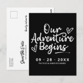 Carte Postale Notre aventure commence Enregistrez la date Non ph (Devant / Derrière)