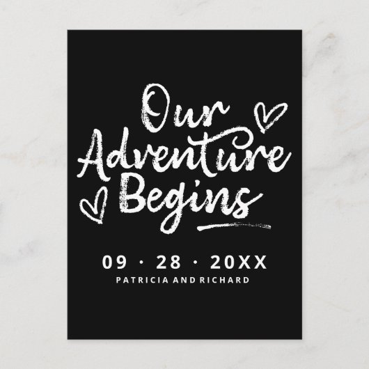 Carte Postale Notre aventure commence Enregistrez la date Non ph (Devant)
