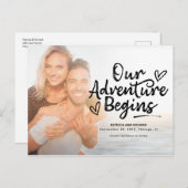 Carte Postale Notre Aventure Commence Le Mariage Enregistrer La  (Devant / Derrière)