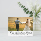 Carte Postale Notre aventure commence Mariage Calligraphie (Debout devant)