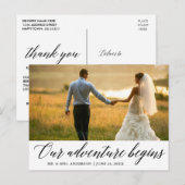 Carte Postale Notre aventure commence Mariage Calligraphie (Devant / Derrière)