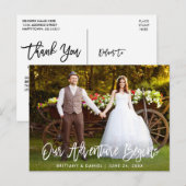 Carte Postale Notre aventure commence Mariage Remerciements Écri (Devant / Derrière)
