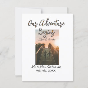 Carte Postale Notre aventure commence photo d'amour & merci