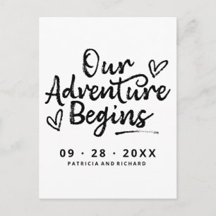 Carte Postale Notre aventure commence Sauvegarder la date Non ph