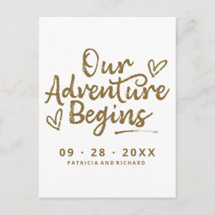 Carte Postale Notre aventure commence Sauvegarder la date Non ph