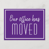 Carte Postale Notre bureau a déménagé Entreprise Violet Blanc (Devant)