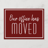 Carte Postale Notre bureau a déménagé Simple Rouge Entreprise qu (Devant)