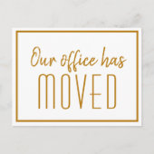 Carte Postale Notre Bureau A Déplacé Chic Gold Business Moving (Devant)