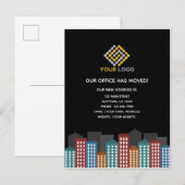 Carte Postale Notre Bureau A Déplacé Le Changement D'Adresse (Devant / Derrière)