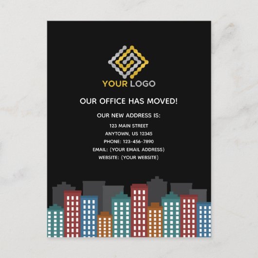 Carte Postale Notre Bureau A Déplacé Le Changement D'Adresse (Devant)
