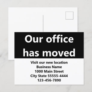 Carte Postale Notre Bureau A Déplacé Le Faire-part De Déplacemen