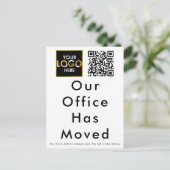 Carte Postale Notre Bureau A Déplacé Le Logo D'Entreprise Code Q (Debout devant)