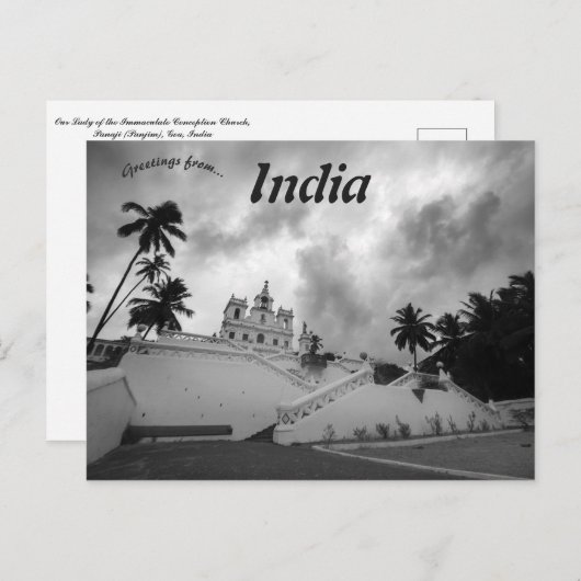 Carte Postale Notre Dame de l'Immaculée Conception Goa India (Devant / Derrière)