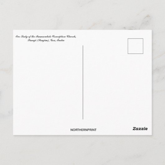 Carte Postale Notre Dame de l'Immaculée Conception Goa India (Dos)