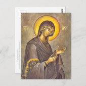 Carte Postale Notre Dame de l'Intercession Orthodoxe Icône Chrét (Devant / Derrière)