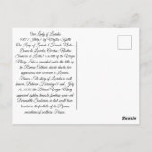 Carte Postale Notre Dame de Lourdes (Dos)